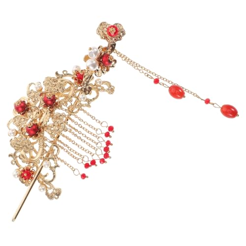 Gatuida 2 Stück Retro Chinesische Haar Clips Mit Quaste Klassische Haarnadeln Für Damen Vintage Haarschmuck Für Hochzeiten Und Partys Legierungsmaterial Rot von Gatuida