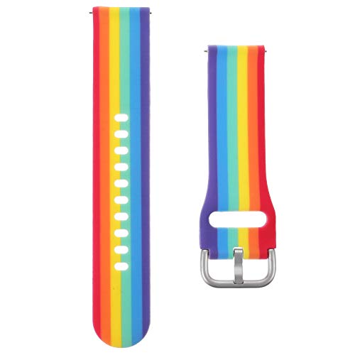 Gatuida 2 Stück Ersatzarmband Für Die Uhr Active 20 Mm Silikon Doppelseitig Regenbogen Verstellbarer Metallverschluss Unisex Passform Für Sport Und Modisches Accessoire von Gatuida