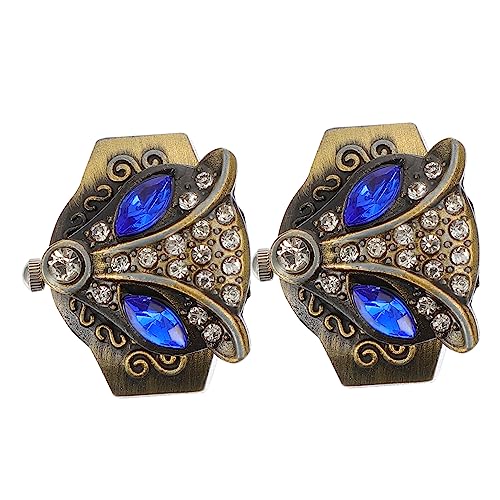 Gatuida 2 Stück Retro Finger Uhr Ring für Damen und Herren Kreative Elastische Ringuhr mit Coolem Fuchsdesign Langlebig und Praktisch als Modisches Accessoire von Gatuida