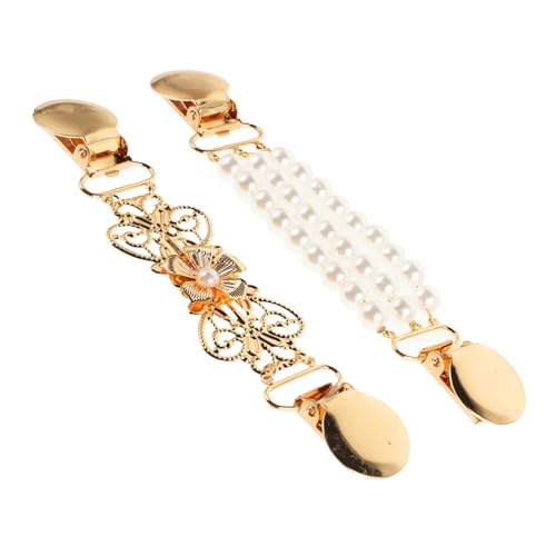 Gatuida 2 Stück Retro Perlen Cardigan Clips Dekorative Pullover Clips für Kleider Schals und Strickjacken Robuste und Stilvolle Verschlüsse für Vintage Fashion von Gatuida