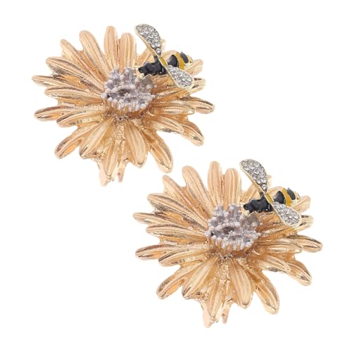 Gatuida 2 Stück Rhinestone Brosche mit Biene und Sonnenblume Elegante Blumen Anstecknadeln Sichere Sicherheitsnadel Vielseitig für Mäntel Kleider Schals und Anzüge Geeignet von Gatuida