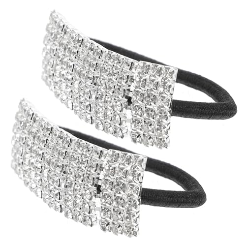 Gatuida 2 Stück Rhinestone Haargummis Haargummis Haarschmuck Elastische Haarbänder Schonend für Mädchen und Frauen Geeignet für Pferdeschwanz und Dutt Haarziehen oder Abdrücke vermeiden von Gatuida
