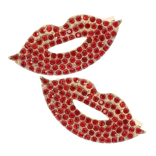 Gatuida 2 Stück Rhinestone Lippen Brosche Modische Rote Lippen Anstecknadeln aus Langlebiger Zinklegierung Stylisches Accessoire für Damenkleidung Rucksäcke und Besondere Anlässe von Gatuida