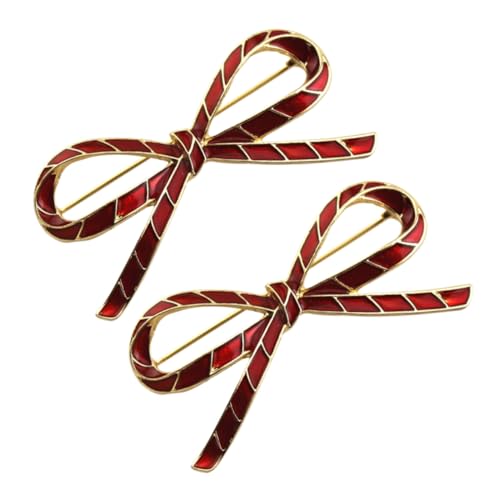 Gatuida 2 Stück Rote Brosche mit Schleifen Design Teiliges Anstecknadeln für Damen Kreative Schmuckpins zur Dekoration von Kleidern Hemden Schals für Partys und Hochzeiten von Gatuida