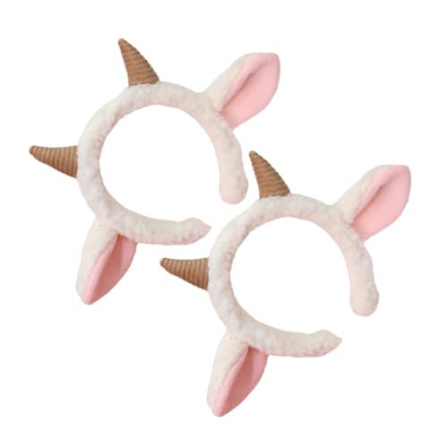 Gatuida 2 Stück Schafohren Haarreifen Leichtes Bequemes Stirnband mit Pelzigen Lammohren Langlebiges Tierkostüm Zubehör für Party Foto Cosplay und Alltag Rutschfest und Formstabil von Gatuida