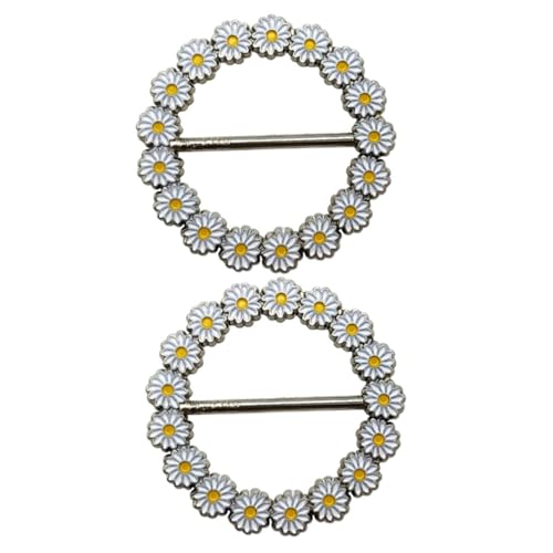 Gatuida 2 Stück Schalringe aus Runde Seidenschal Schnalle Leichter Langlebiger Waist Button Vielseitig für Damen Halstuch Shirt Pullover und Seidenschal Geeignet von Gatuida