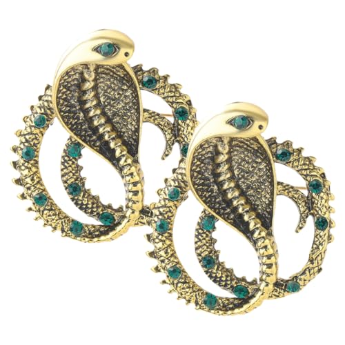 Gatuida 2 Stück Schlangen Brosche mit Strass Anstecknadel für Damen Stilvolle Kragenpin für Kleidung Schals und Hüte Langlebig und von Gatuida