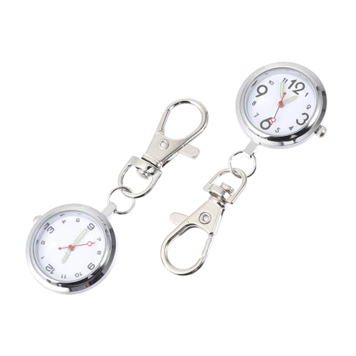 Gatuida 2 Stück Schlüsselanhänger Taschenuhr für Krankenschwestern Ärzte und Tragbare Robuste Uhr mit Leuchtfunktion und Schickem Design für Alltag von Gatuida