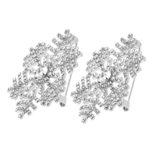 Gatuida 2 Stück Schneeflocken Brosche mit Funkelnden Strasssteinen Sicherheitsnadeln für Damen Vielseitiger Schmuck für Pullover Schals und Kleidung Elegantes Accessoire von Gatuida