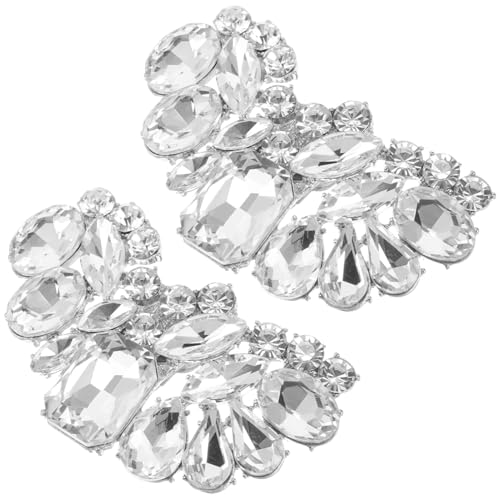 Gatuida 2 Stück Schuhclips mit Strass Blüten Dekoration aus robustem Zinklegierung für Damen Hochzeit Braut High Heels und Flats Einfache Anbringung Vielseitiges Accessoire für festliche von Gatuida