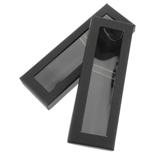 Gatuida 2 Stück Schwarze Strapazierfähige Papier Pen Wrapping Box Stabile Geschenkverpackung mit Schubladenfunktion Seidiges Innenfutter für Füllfederhalter und Stifte von Gatuida