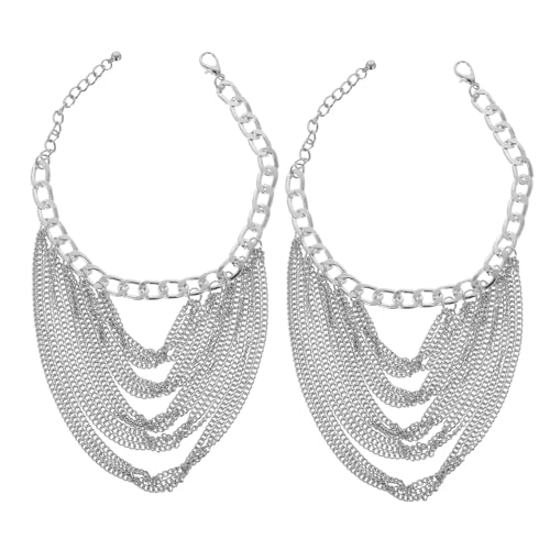 Gatuida 2stücke Stiefelarmbänder Für Damen Kette Für Stiefel Damen Mehrlagige Quastenketten Geometrische Metallkette Fußkettenschmuck Für Sneaker-schuhanhänger Stiefelanhänger von Gatuida