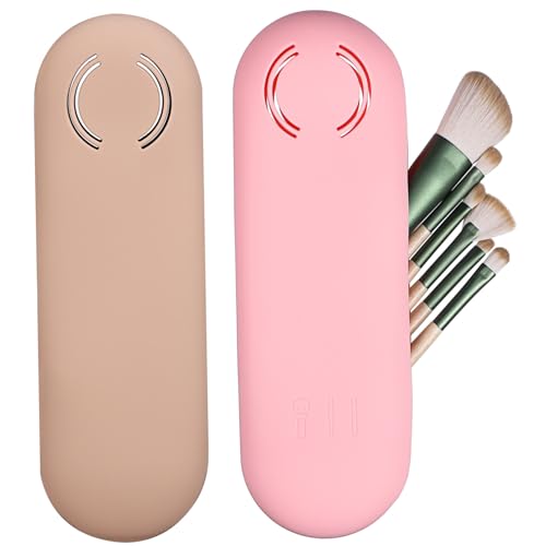 Gatuida 2 Stück Silikon Reise Make Up Pinselhalter Langlebig Fassungsvermögen Tragbar Modisch Elegant Make Up Organizer Tasche für Unterwegs Rosa und Khaki Gatuida 2 Stück Silikon Reise Make Up Pinselhalter Langlebig Fassungsvermögen Tragbar Modisch Elegant Make Up Organizer Tasche für Unterwegs Rosa und Khaki von Gatuida