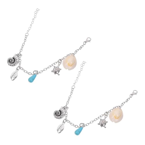Gatuida 2 Stück Sommer Beach Shell Armband Damen Muschel Schmuck Modisch Leicht Langlebig Angenehm zu Tragen für Teenager und Strandparty Accessoire von Gatuida