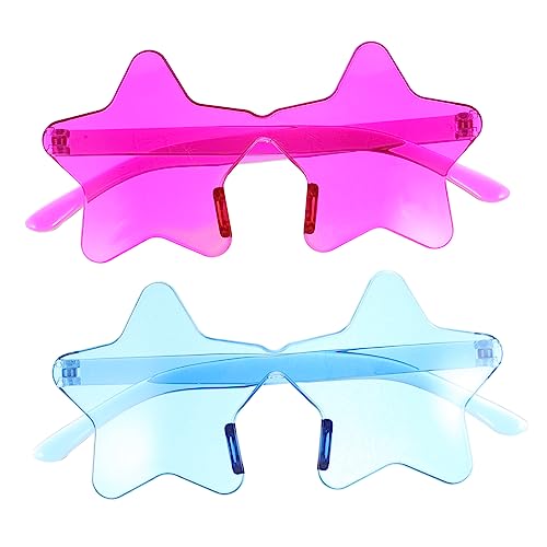 Gatuida 2 Stück Sternförmige Rahmenlose Sonnenbrille Bunte Partybrillen für Geburtstag Karneval Strand Vielseitig für Cosplay Fotos und Alltag Unisex Modisch und Auffällig von Gatuida