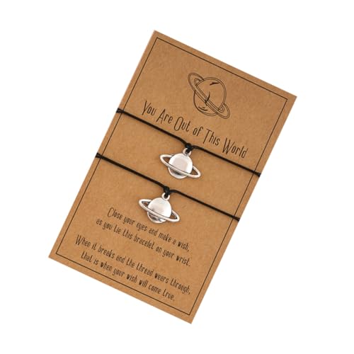 Gatuida 2stücke Gewebtes Armband Planeten Handgelenk Kette Zarte Schmuckketten Für Verlobte Valentinstag Geschenkidee von Gatuida