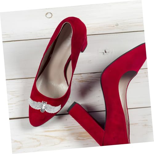 Gatuida 2 Stück Strass Schuhclips mit Engelsflügeln aus Zinklegierung Abnehmbare High Heels Dekoration Modische Brautschuh Accessoires für Hochzeit Party und Besondere Anlässe Weiß von Gatuida