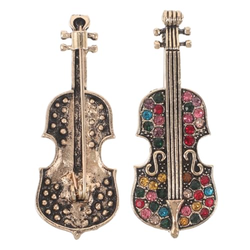 Gatuida 2 Stück Strassbroschen Für Damen Musikalische Brosche Geigenanzugstift Hut Reversnadel Geigenbrosche Pin Stellnadel Dekoration Für Frauenkleidung Frauen Kleidung Brosche Legierung von Gatuida