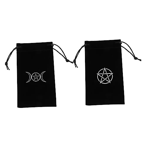 Gatuida Schmuckgeschenk 2 Stück Tarot Aufbewahrungstasche Rolltasche Fünfeck Tuch Schmuck-Organizer von Gatuida