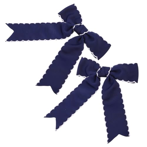 Gatuida 2 Stück Teiliges Blaue Haarschleifen für Mädchen Weiche Leichte Haarspangen mit Geripptem Band Langlebige Sanfte Haarclips für Schule Partys und Alltag von Gatuida