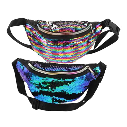 Gatuida 2 Stück Teiliges Damen Meerjungfrau Pailletten Hüfttasche mit Verstellbarem Gurt Crossbody Umhängetasche für Party Outdoor und Alltag Vielseitige Handsfree Geldbörse von Gatuida