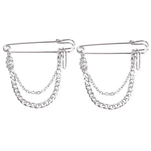 Gatuida 2 Stück Teiliges Edelstahl Chain Brooch Modische Anstecknadeln Vielseitig Tragbar für Damen und Mädchen Passend zu Kleid Bluse Mantel Party und Alltag von Gatuida