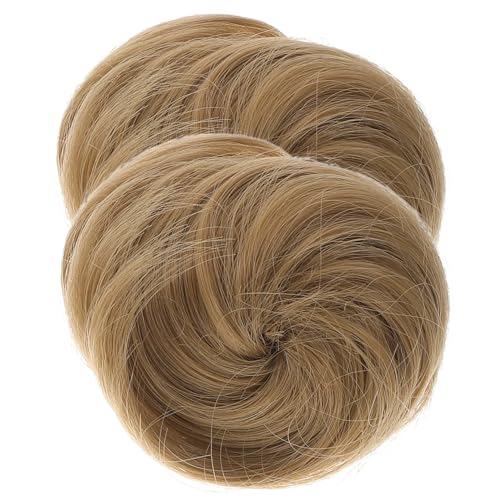 Gatuida 2 Stück Teiliges Fake Bun Haarknoten aus Hitzebeständigem Material Glatte Haar Extensions mit Haarspange Voluminöse Hochsteckfrisur für Damen und Mädchen Einfach zu Befestigen von Gatuida