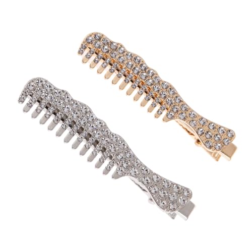 Gatuida 2 Stück Teiliges Haarschmuck Strasssteinen Glatte Kamm form Haarspangen in Gold und Silber Modische Haarklammern für Damen Vielseitig für Party Hochzeit und Alltag Geeignet von Gatuida