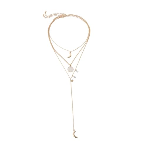 Gatuida 2 Stück Teiliges Halsketten mit Kreativen Quasten und Mehrlagigen Anhängern Leichte Legierungskette mit Funkelnden Strasssteinen Modischer Schmuck für Party Reise und Festival von Gatuida