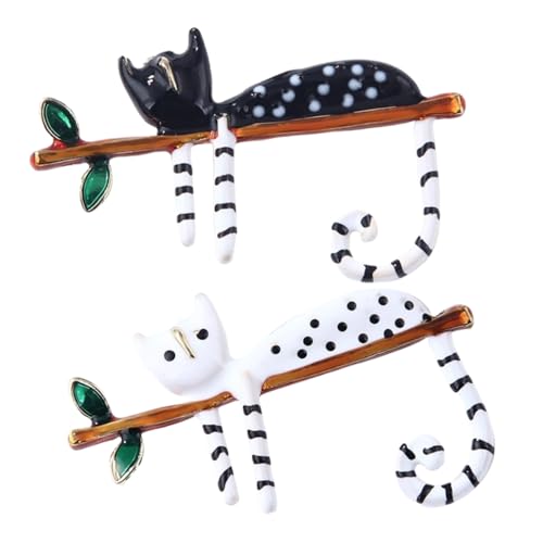 Gatuida 2 Stück Teiliges Katzenbroschen Set Niedliche Tier Anstecker für Kleidung und Hüte Schwarze und Weiße Sicherheitsnadeln Eleganter Schmuck für Frauen und Katzenliebhaber Gatuida 2 Stück Teiliges Katzenbroschen Set Niedliche Tier Anstecker für Kleidung und Hüte Schwarze und Weiße Sicherheitsnadeln Eleganter Schmuck für Frauen und Katzenliebhaber von Gatuida