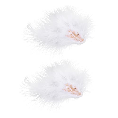 Gatuida 2 Stück Teiliges Mädchen Haarspangen Federn Haarschmuck mit Perlen Headpiece für Damen Vielseitig für Bühne Hochzeit Party und Alltag Geeignet von Gatuida