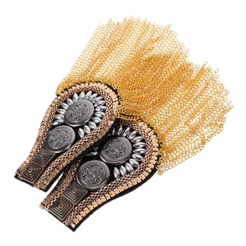 Gatuida 2 Stück Teiliges Modische Schulterepauletten mit Quasten und Ketten Abnehmbare Brosche für Damen und Herren Stilvolle Kleidung Accessoires für Party Hochzeit Ball und Festliche von Gatuida