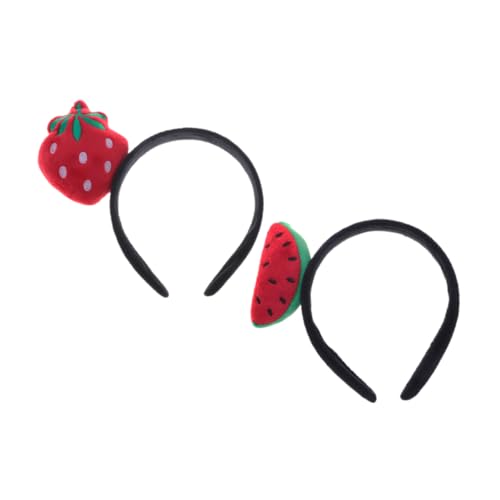 Gatuida 2 Stück Teiliges Obst Stirnband Wassermelone Erdbeere Flexibel Bequem Cosplay Haarreif Party Zubehör Spaß Kopfband von Gatuida