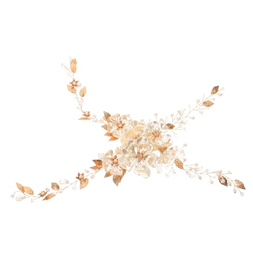 Gatuida 2stücke Haarband Für Braut Hochzeit Haarreif Mit Kristallperlen Und Blumenblatt-design Kopfschmuck Für Damen Und Mädchen Handgefertigt Leicht Und Angenehm Zu Tragen von Gatuida