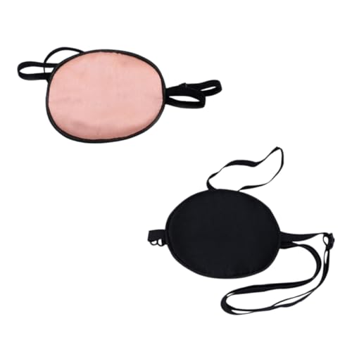 Gatuida 2 Stück Teiliges Seidige Augenklappe für Verstellbares Elastisches Band Komfortable Ein augen patch bei Amblyopie und Strabismus Hautfreundlich Tragbar in Schwarz und Hautrot von Gatuida