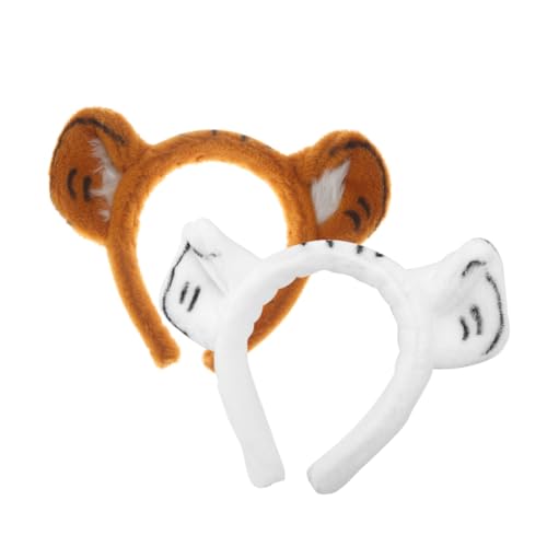 Gatuida 2 Stück Teiliges Tigerohren Haarband aus Langlebigem Material Dekoratives Stirnband mit Niedlichem Tierohren Design Bequem und Sicher für Cosplay Party Fotoshootings von Gatuida