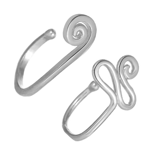 Gatuida 2 Stück Teiliges U Förmiges Fake Nose Rings aus Glänzendem Legierungsmetall Verstellbare Nasenringe in Schnecken und Schlangenform Komfortabel Modisch für Damen Einfach Anzupassen von Gatuida