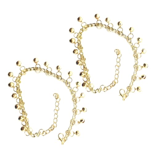 Gatuida 2 Stück Teiliges Verstellbares Glocken Fußkettchen für Damen Modisches Mehrschichtiges Fußarmband mit Klarem für Sommer Strand und Alltag Auffälliger Schmuck für Knöchelgrößen von Gatuida