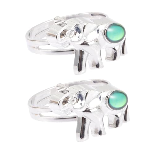 Gatuida 2 Stück Thermochromatische Fingerringe aus Hochwertiger Zinklegierung Verstellbar Farbwechselnd Cartoon Design als Geschenke und Partyaccessoires von Gatuida