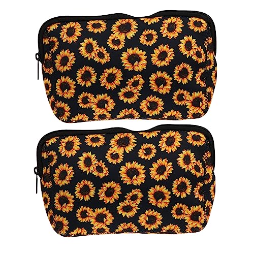 Gatuida 2 Stück Tragbare Reise Kosmetiktasche mit Reißverschluss Leichter und Robuster Toiletry Organizer aus Gummi Vielseitig für Make up Pinsel Lippenstift Nagelpflege Kompakt für Damen von Gatuida