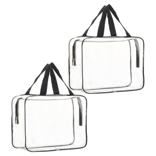 Gatuida 2 Stück Transparent wasserdichte Kosmetiktasche Handliche Make up Aufbewahrungstasche Große Kulturbeutel für Reise Camping Toilettenartikel Organizer Langlebig von Gatuida