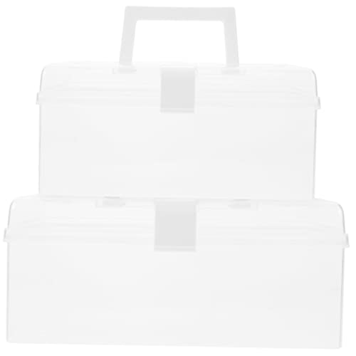 Gatuida 2 Stück Transparente Aufbewahrungsbox mit Griff Groß und Klein Vielseitiger Kunststoff Organizer für Haushalt Medizin Kosmetik Tragbar mit Sicherem Verschluss für Reisen und Gatuida 2 Stück Transparente Aufbewahrungsbox mit Griff Groß und Klein Vielseitiger Kunststoff Organizer für Haushalt Medizin Kosmetik Tragbar mit Sicherem Verschluss für Reisen und von Gatuida