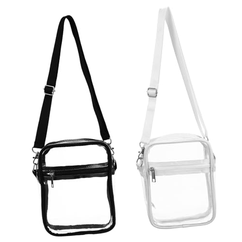 Gatuida 2 Stück Transparente Crossbody Schultertaschen Kleine Reise und Sporttaschen aus PVC mit Reißverschluss Sicher für Stadion und Festival Damen von Gatuida