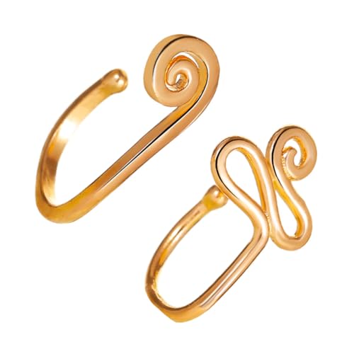 Gatuida 2 Stück U Förmige Nasenringe Damen aus Hochwertiger Legierung Verstellbar Glänzend Modisch für Streetwear Party Schmuck von Gatuida