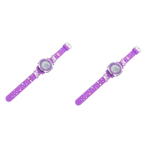 Gatuida 2stücke Cartoon Digitaluhr Für Junge Mädchen wasserdichte -Armbanduhr Mit Bunten Nachtlichtern Für Geburtstage Und Feiertage Fördert Das Zeitverständnis Lesefähigkeit von Gatuida
