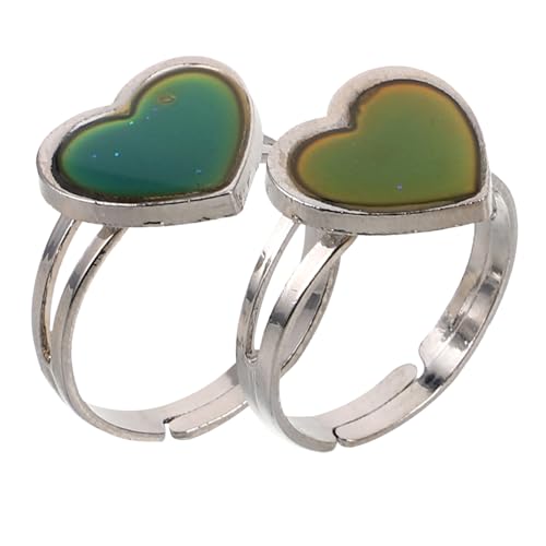 Gatuida 2Stücke Verstellbare Temperatur-stimmungsringe für Frauen und Mädchen Farbwechselndes Offenes Design Emotionale Mood-ringe für Jeden Anlass von Gatuida