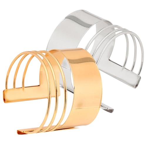 Gatuida 2 Stück Verstellbare Metallarmbänder im Punk stil Offene Manschettenarmbänder in Gold und Silber Modische Schlichte Armbänder für Damen und Herren Vielseitig Kombinierbar Gatuida 2 Stück Verstellbare Metallarmbänder im Punk stil Offene Manschettenarmbänder in Gold und Silber Modische Schlichte Armbänder für Damen und Herren Vielseitig Kombinierbar von Gatuida