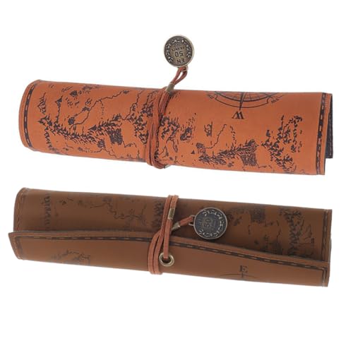 Gatuida 2 Stück Vintage Canvas Roll Up Pencil Case Große Federmäppchen mit Anti abrieb Schutz Flexibles Stifteetui für Künstler Schule und Büro Praktische Stiftemappe für Farbstifte und von Gatuida