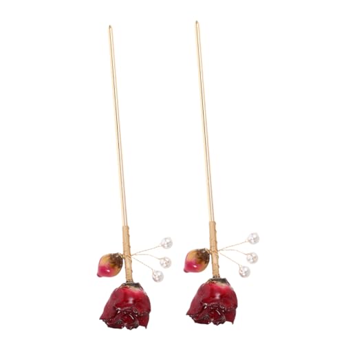 Gatuida 2 Stück Vintage Chinesische Haarstäbchen mit Rosen design Robuste Haarnadeln für Frauen Vielseitig für Hanfu Festivals Hochzeiten und Traditionelle Frisuren von Gatuida