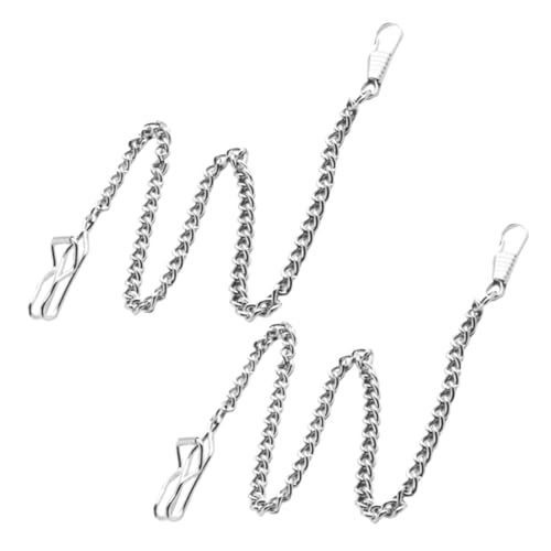 Gatuida 2 Stück Vintage Metall Hosenkette Robuste Taschenuhr Kette in Silber Dekorative Jeans Kette für Herren Damen Modisches Accessoire mit Zeitlosem Design und Langlebiger Verarbeitung von Gatuida